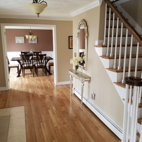 Beige entryway interior colonial home