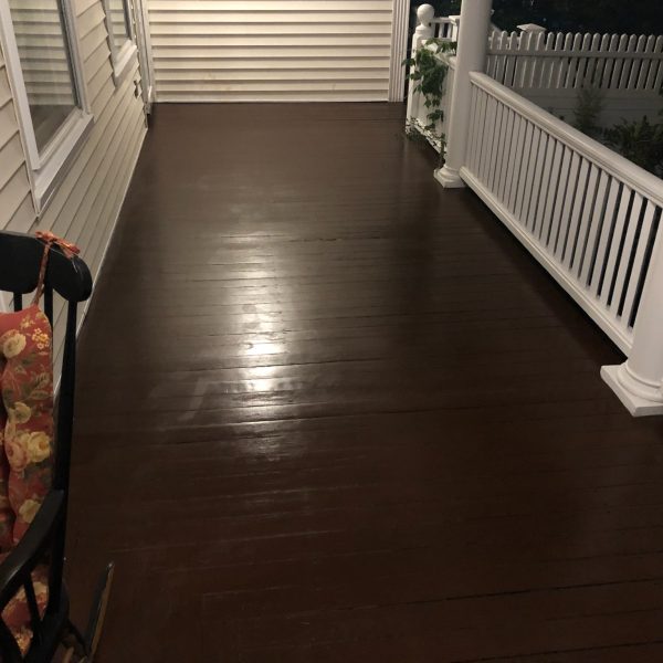 newly stained porch